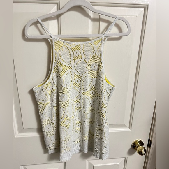 Anthropologie Cosette Lined Tank Top Cutout Overlay Cotton Blend Medium - Picture 4 of 5
